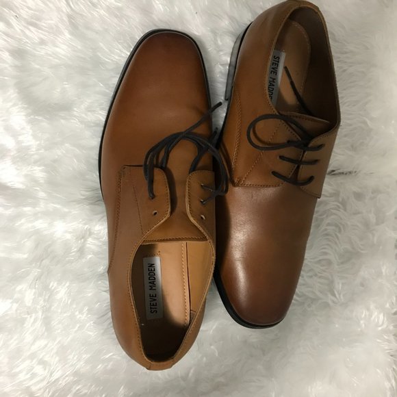 Steve Madden Caden Brown Men\'s Leather Dress Oxfords, Wood, Size 10M SKU 225729 main image 8